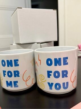 New handmade Pair of stackable mugs- Set of 2